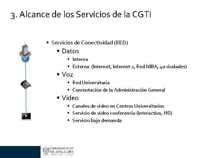 3. Alcance de los Servicios de la CGTI § Servicios de Conectividad (RED) §