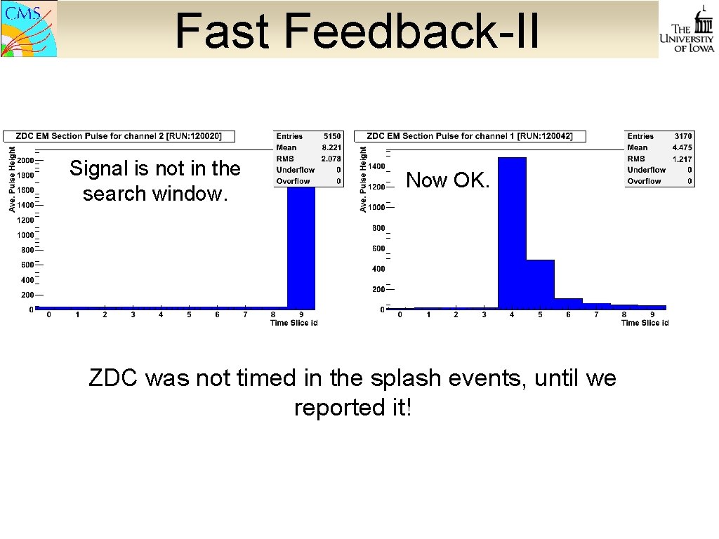 Fast Feedback-II Signal is not in the search window. Now OK. ZDC was not