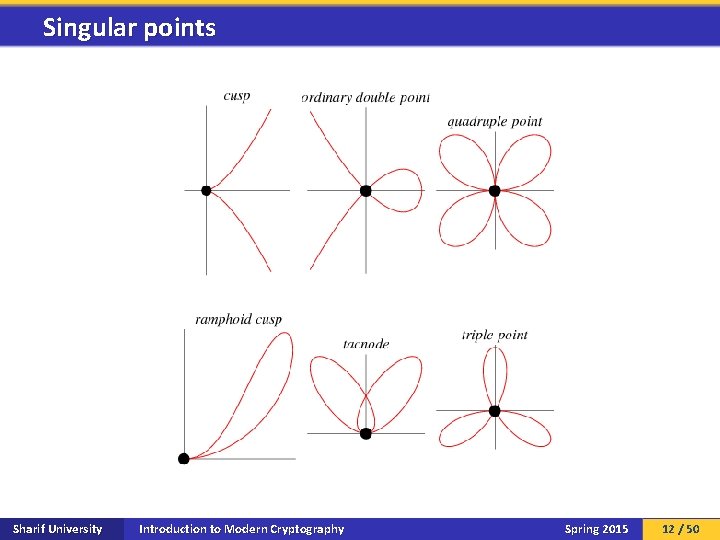 Singular points Sharif University Introduction to Modern Cryptography Spring 2015 12 / 50 