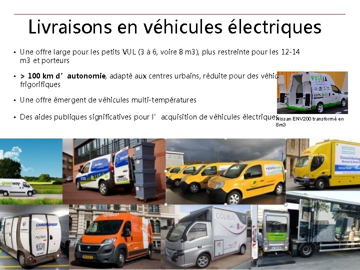 Livraisons en véhicules électriques • Une offre large pour les petits VUL (3 à