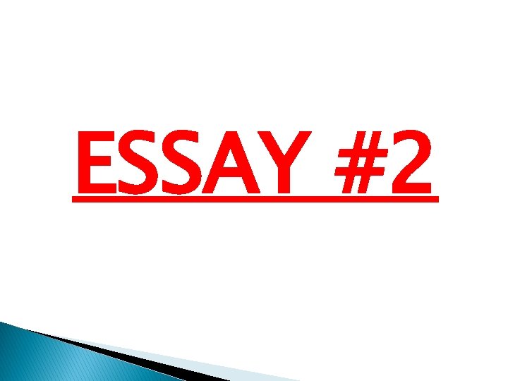 ESSAY #2 