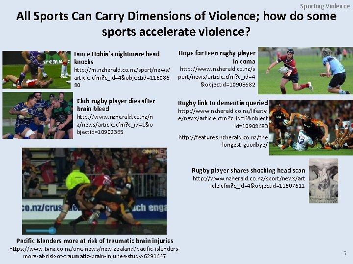 Sporting Violence All Sports Can Carry Dimensions of Violence; how do some sports accelerate