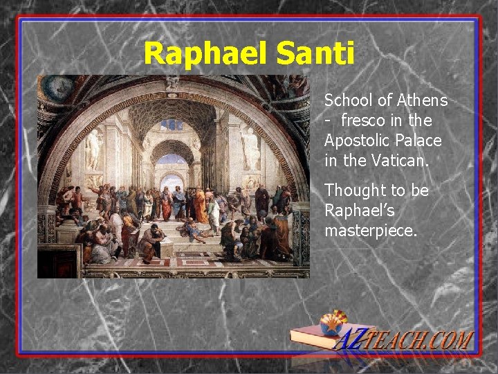 Raphael Santi School of Athens - fresco in the Apostolic Palace in the Vatican.