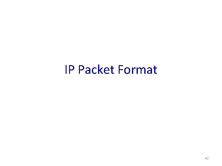 IP Packet Format 42 