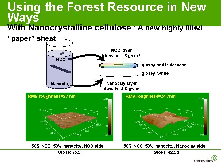 Using the Forest Resource in New Ways With Nanocrystalline cellulose : A new highly Using the Forest Resource in New Ways With Nanocrystalline cellulose : A new highly