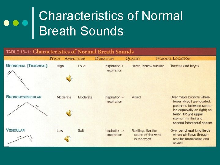 Characteristics of Normal Breath Sounds 