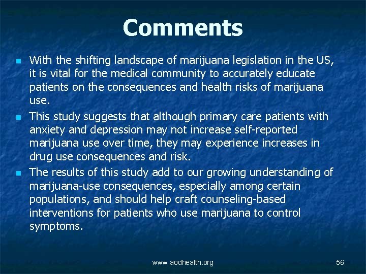 Comments n n n With the shifting landscape of marijuana legislation in the US,