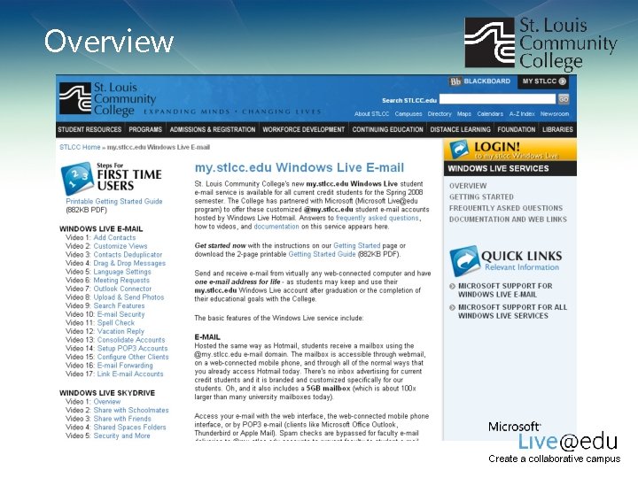 Overview Create a collaborative campus Overview Create a collaborative campus