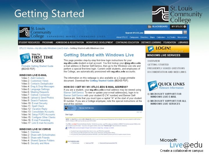 Getting Started Create a collaborative campus Getting Started Create a collaborative campus