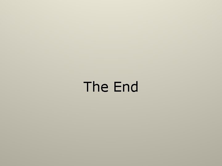 The End 