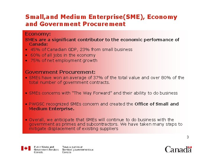 Small, and Medium Enterprise(SME), Economy and Government Procurement Economy: SMEs are a significant contributor