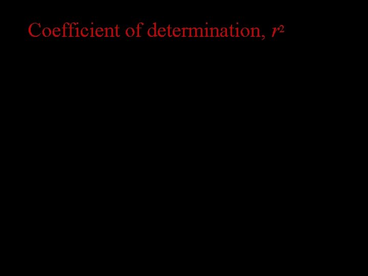 Coefficient of determination, r 2 • It measures the fraction (or percent) of the Coefficient of determination, r 2 • It measures the fraction (or percent) of the