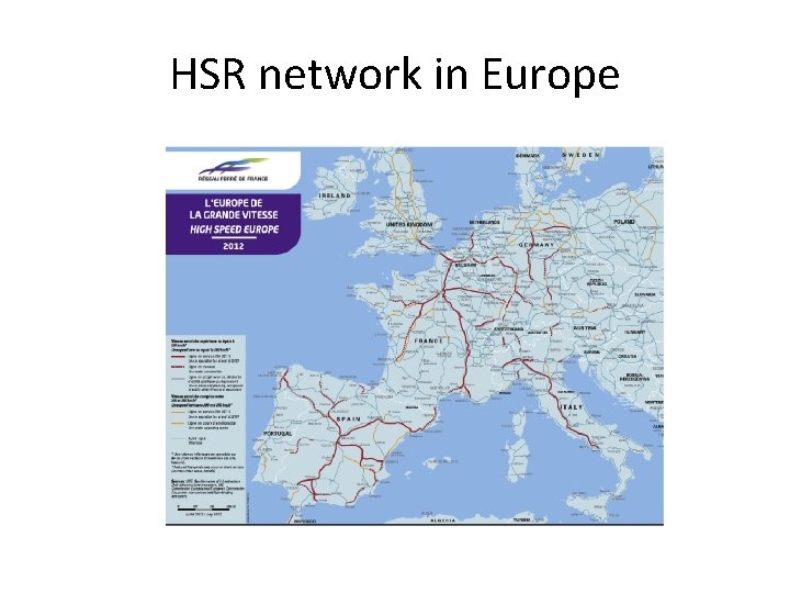 HSR network in Europe 