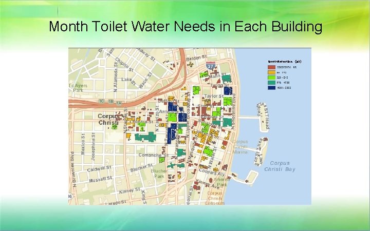 Month Toilet Water Needs in Each Building 
