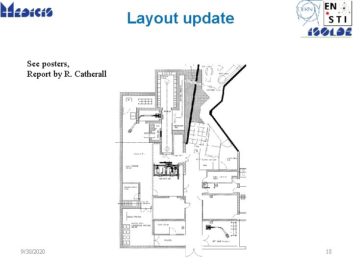 Layout update See posters, Report by R. Catherall 9/30/2020 T. Stora - Isolde Users