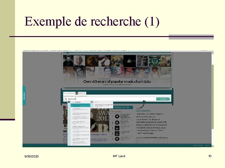 Exemple de recherche (1) 9/30/2020 MF Liard 10 