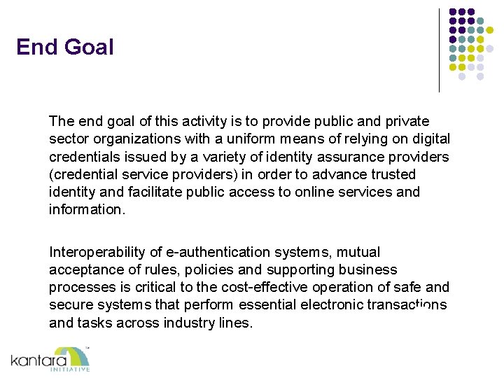 End Goal The end goal of this activity is to provide public and private End Goal The end goal of this activity is to provide public and private