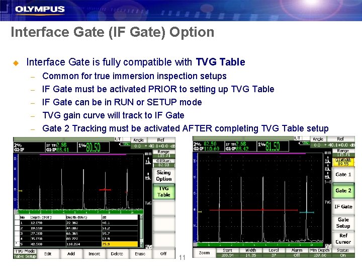 Interface Gate (IF Gate) Option u Interface Gate is fully compatible with TVG Table