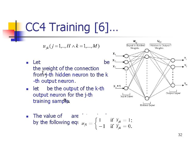 CC 4 Training [6]… n n n Let be the weight of the connection