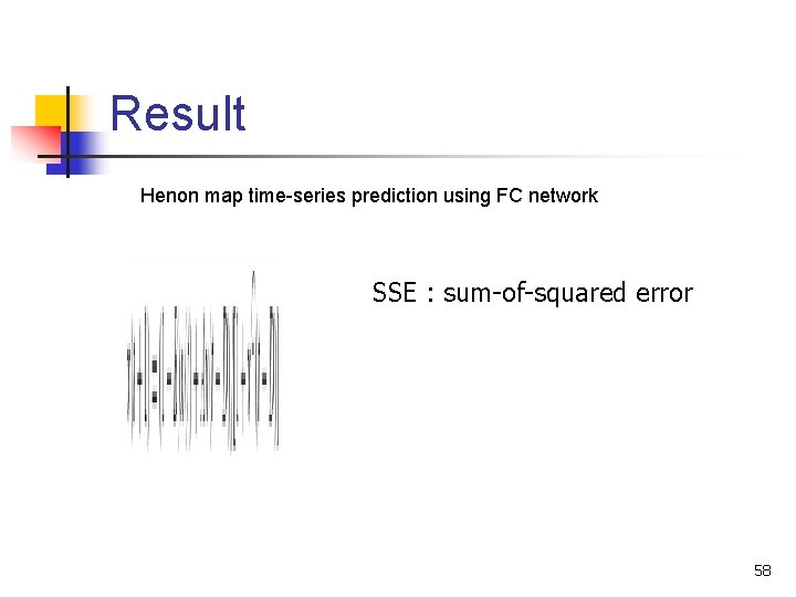 Result Henon map time-series prediction using FC network SSE : sum-of-squared error 58 