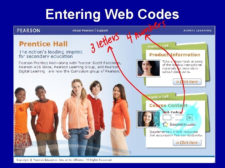 Entering Web Codes 