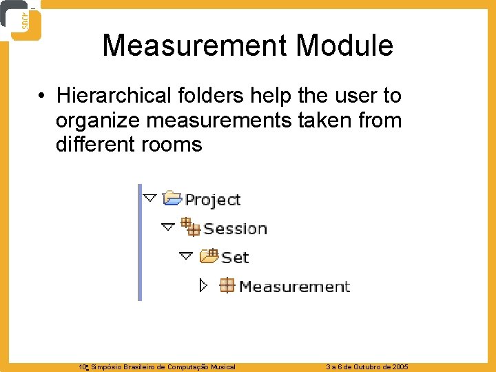 Measurement Module • Hierarchical folders help the user to organize measurements taken from different