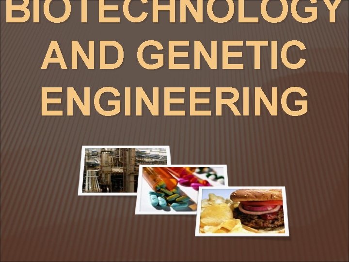 BIOTECHNOLOGY AND GENETIC ENGINEERING 