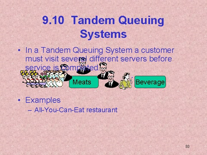 9. 10 Tandem Queuing Systems • In a Tandem Queuing System a customer must