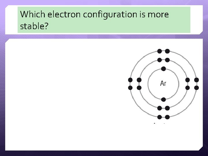 Which electron configuration is more stable? 