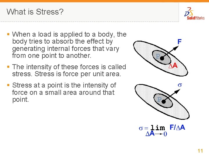 What is Stress? § When a load is applied to a body, the body