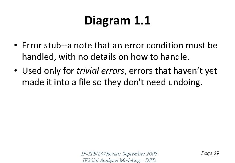 Diagram 1. 1 • Error stub--a note that an error condition must be handled,