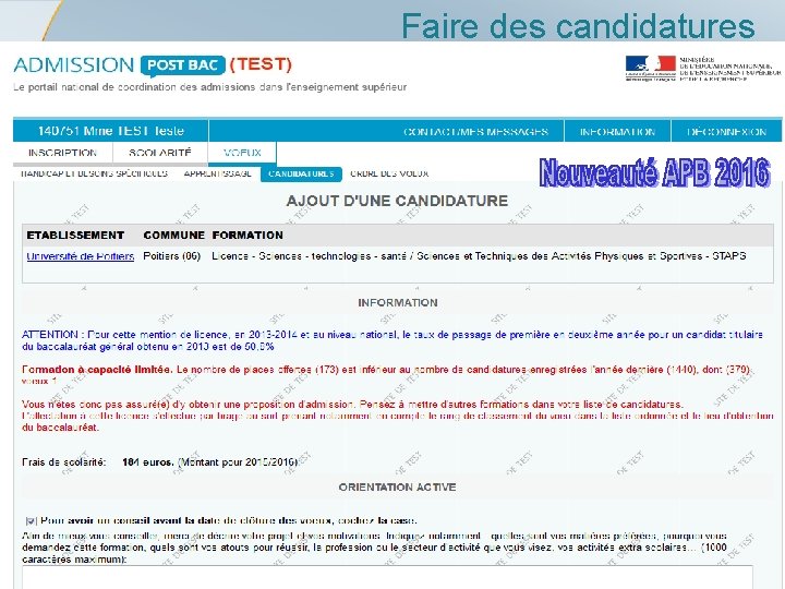 Faire des candidatures 