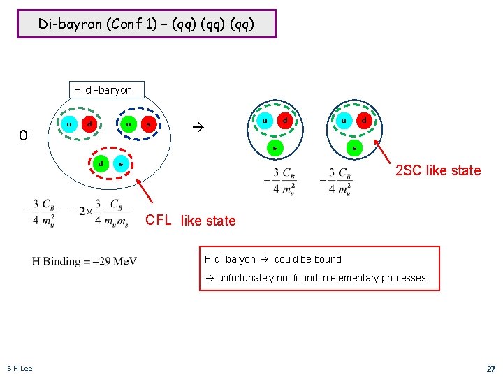 Di-bayron (Conf 1) – (qq) H di-baryon 0+ u d u s u d