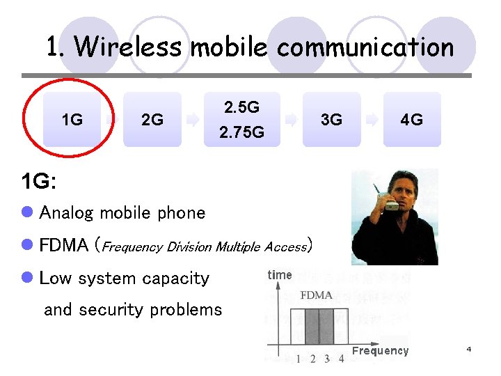 1. Wireless mobile communication 1 G 2 G 2. 5 G 2. 75 G