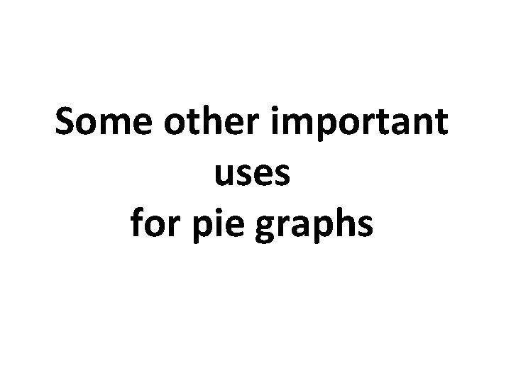 Some other important uses for pie graphs 