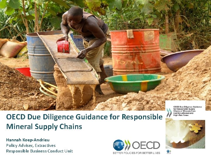 OECD Due Diligence Guidance for Responsible Mineral Supply Chains Hannah Koep-Andrieu Policy Adviser, Extractives