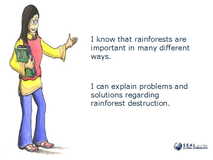 I know that rainforests are important in many different ways. I can explain problems