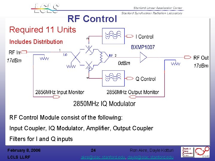 RF Control Required 11 Units Includes Distribution RF Control Module consist of the following: