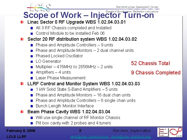 Scope of Work – Injector Turn-on Linac Sector 0 RF Upgrade WBS 1. 02.