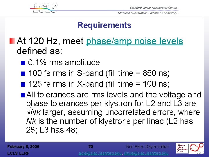 Requirements At 120 Hz, meet phase/amp noise levels defined as: 0. 1% rms amplitude