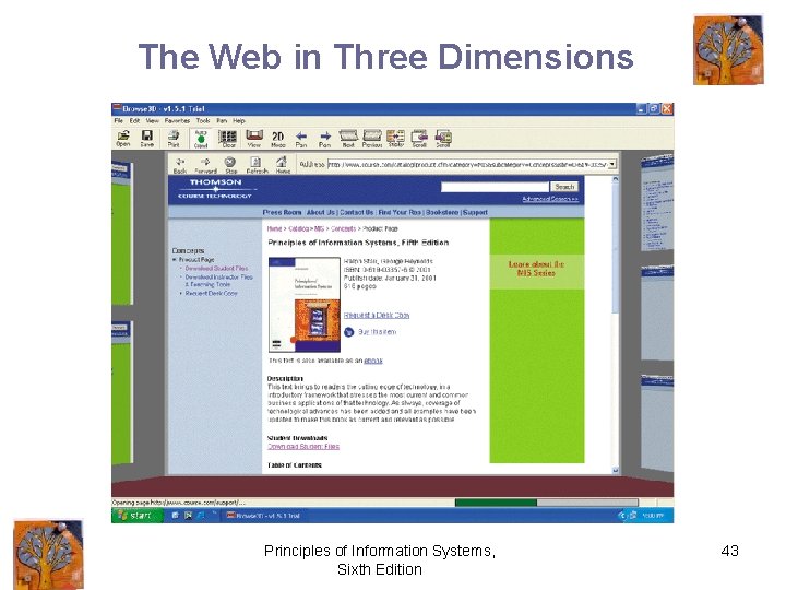 The Web in Three Dimensions Principles of Information Systems, Sixth Edition 43 