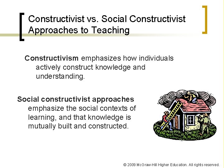 Constructivist vs. Social Constructivist Approaches to Teaching Constructivism emphasizes how individuals actively construct knowledge