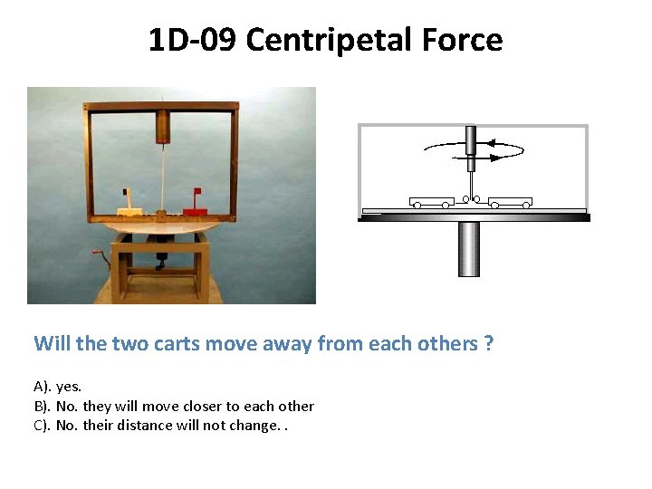 1 D-09 Centripetal Force Will the two carts move away from each others ?