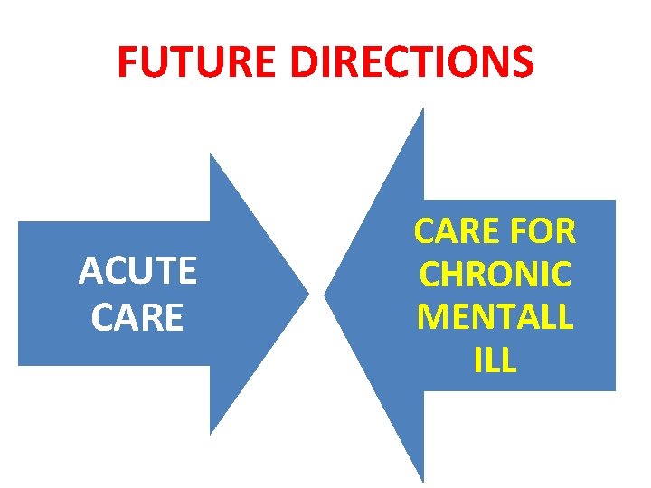 FUTURE DIRECTIONS ACUTE CARE FOR CHRONIC MENTALL ILL 