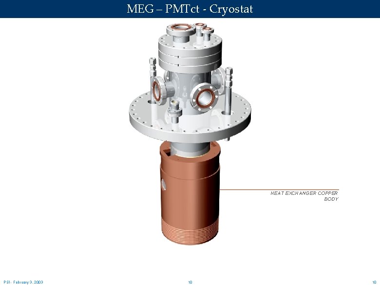 MEG – PMTct - Cryostat HEAT EXCHANGER COPPER BODY PSI - February 3, 2003