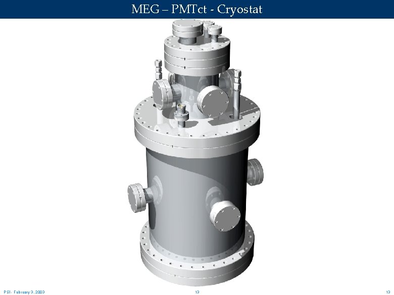 MEG – PMTct - Cryostat PSI - February 3, 2003 13 13 