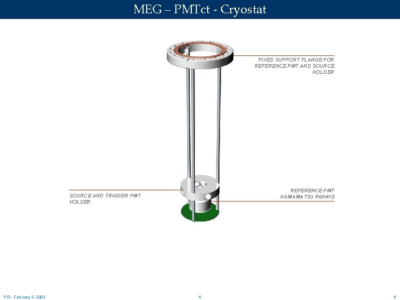 MEG – PMTct - Cryostat FIXED SUPPORT FLANGE FOR REFERENCE PMT AND SOURCE HOLDER