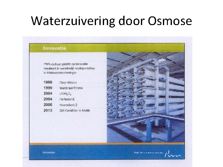 Waterzuivering door Osmose 