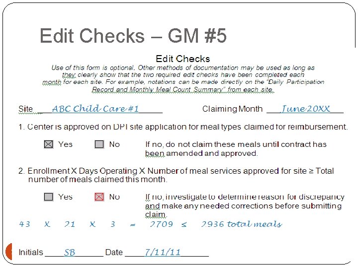 Edit Checks – GM #5 24 