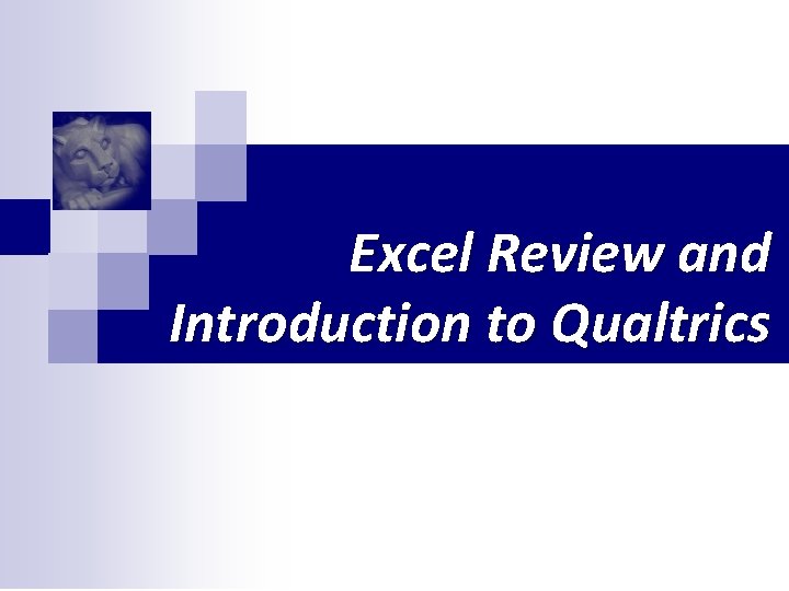 Excel Review and Introduction to Qualtrics 